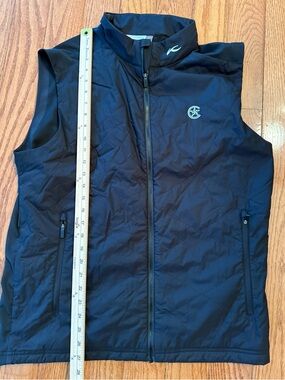 KJUS Retention Vest Mens XL Black Quilted Insulated Golf Full Zip Stretch